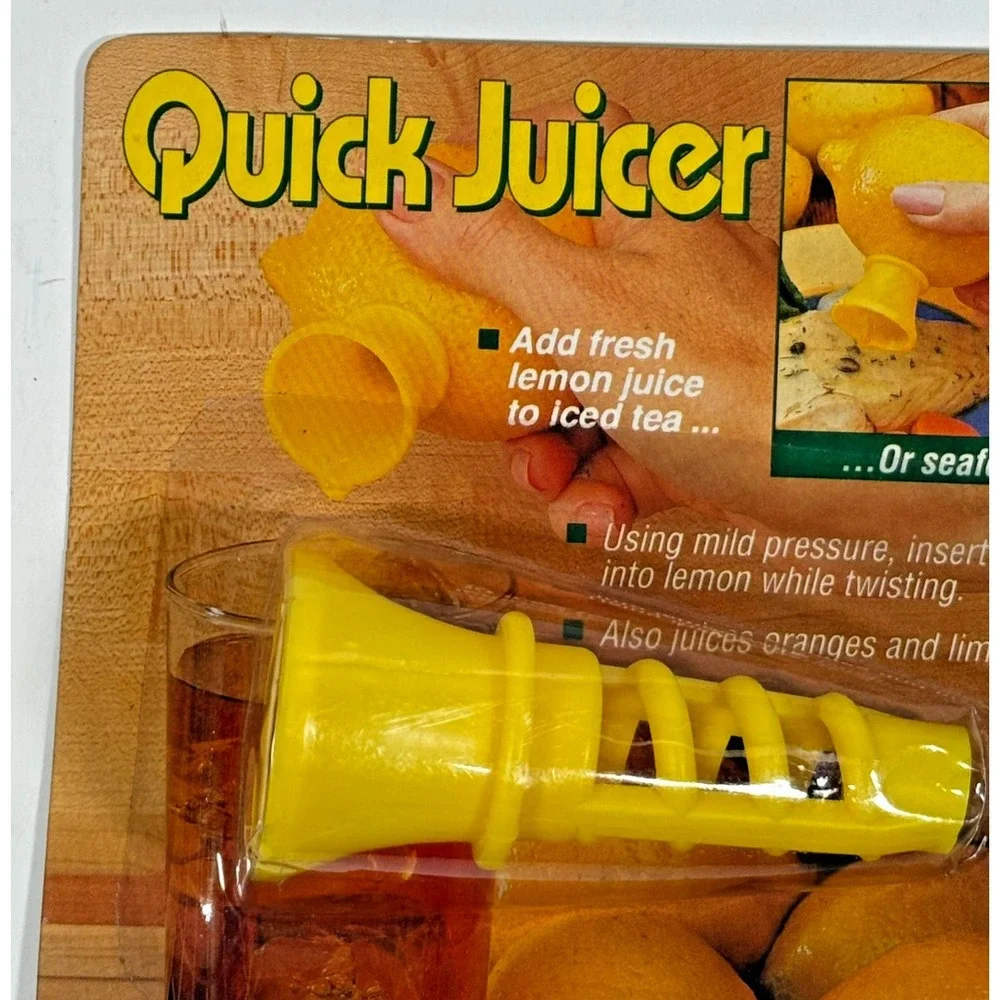 PMC Quick Juicer Kitchen Gadget Yellow Vintage Style Lemon Lime Squeezer